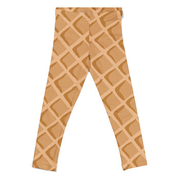 Girls Leggings Full Length- 10 - Icecream Waffle Cone - READY TO SHIP 