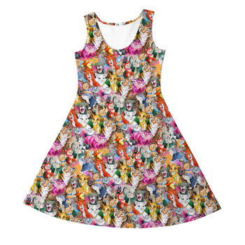 Girls Sleeveless Dress - Cats of Disney