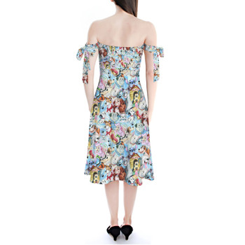 Strapless Bardot Midi Dress - Dogs of Disney