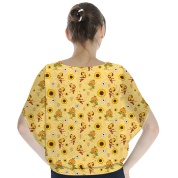 Batwing Chiffon Top - Spike The Bee and Orange Bird