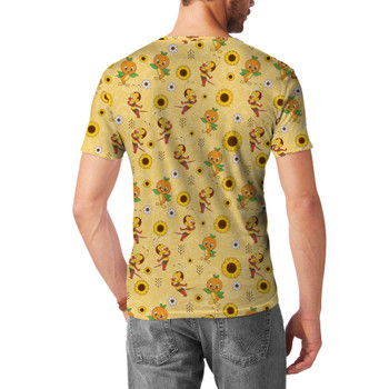 Men's Cotton Blend T-Shirt - Spike The Bee and Orange Bird