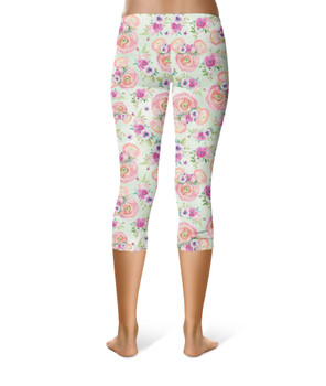 Sport Capri Leggings - Peachy Floral Minnie Ears