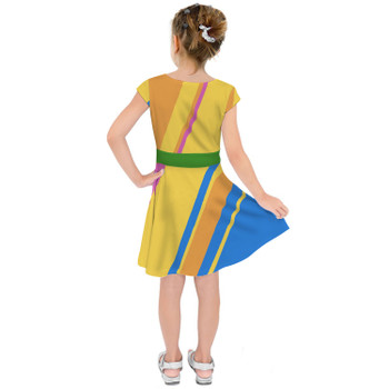 Girls Short Sleeve Skater Dress - The Carousel of Progress Wall