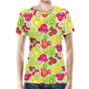 Women's Cotton Blend T-Shirt - Mickey's Fruit Fiesta