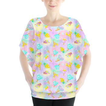 Batwing Chiffon Top - Pastel Ice Cream Dreams