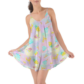 Beach Cover Up Dress - Pastel Ice Cream Dreams