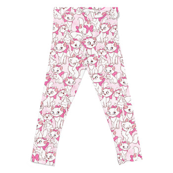 Girls' Leggings - Marie with her Pink Bow