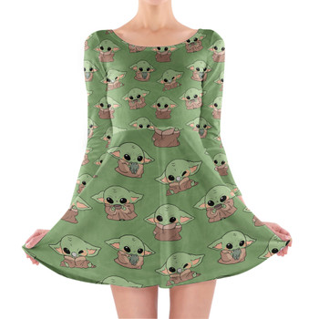 Longsleeve Skater Dress - The Child Catching Frogs