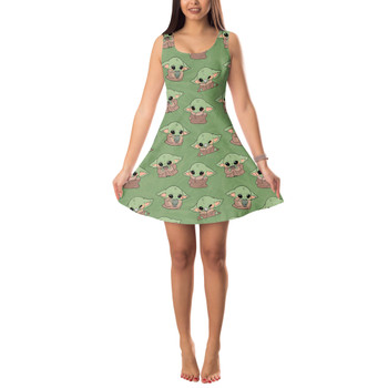 Sleeveless Flared Dress - The Child Catching Frogs
