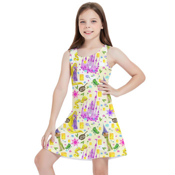 Girls Sleeveless Dress - Watercolor Tangled