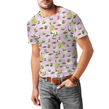 Men's Cotton Blend T-Shirt - Watercolor Princess Tiana & The Frog