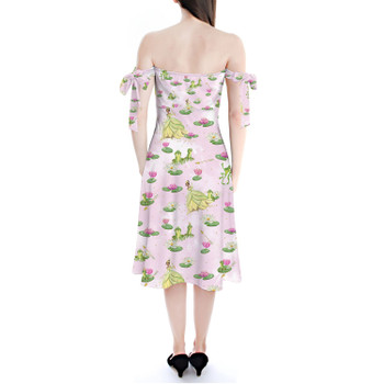 Strapless Bardot Midi Dress - Watercolor Princess Tiana & The Frog