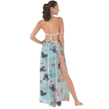 Maxi Sarong Skirt - Watercolor Minnie Mermaids