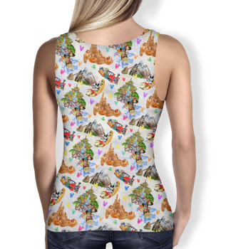 Women's Tank Top - Watercolor Disney Parks Trains & Drops