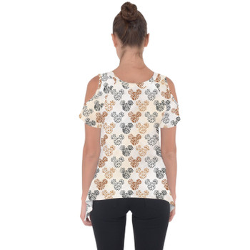 Cold Shoulder Tunic Top - Safari Mickey Ears