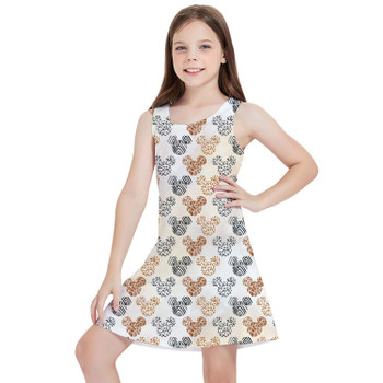 Girls Sleeveless Dress - Safari Mickey Ears