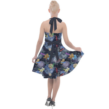 Halter Vintage Style Dress - Watercolor Star Wars Battle