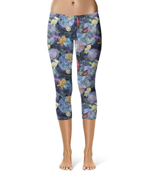 Sport Capri Leggings - Watercolor Star Wars Battle