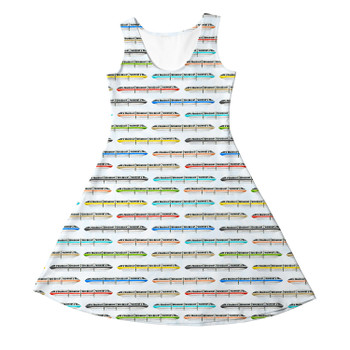 Girls Sleeveless Dress - Disney Monorail Rainbow
