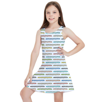 Girls Sleeveless Dress - Disney Monorail Rainbow