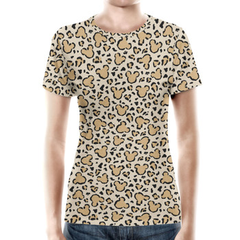 Women's Cotton Blend T-Shirt - Mouse Ears Animal Print