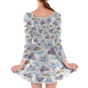 Longsleeve Skater Dress - Watercolor Cinderella