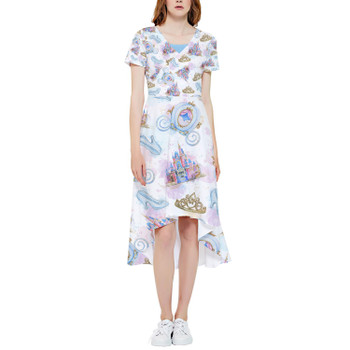 High Low Midi Dress - Watercolor Cinderella