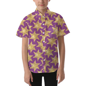 Kids' Button Down Short Sleeve Shirt - Tangled Suns