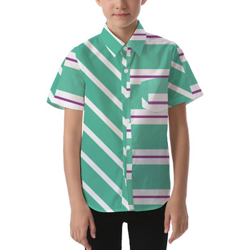Kids' Button Down Short Sleeve Shirt - Vanellope von Schweetz Inspired