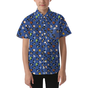 Kids' Button Down Short Sleeve Shirt - Star Wars Mouse Ears