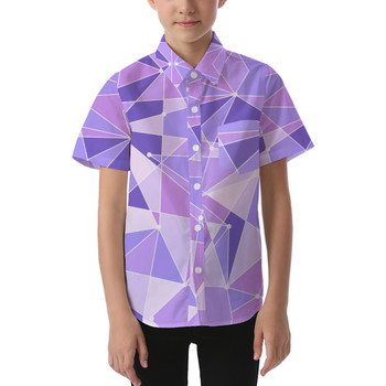 Kids' Button Down Short Sleeve Shirt - The Purple Wall