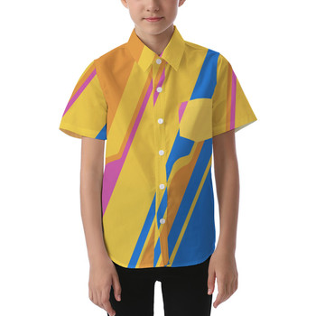 Kids' Button Down Short Sleeve Shirt - The Carousel of Progress Wall