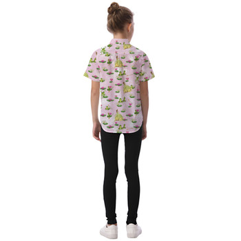 Kids' Button Down Short Sleeve Shirt - Watercolor Princess Tiana & The Frog