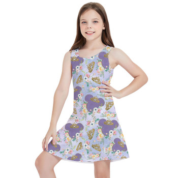 Girls Sleeveless Dress - 14 - Minnie Floral Princess - READY TO SHIP 