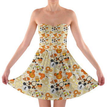 Sweetheart Strapless Skater Dress - Disney Halloween Snacks