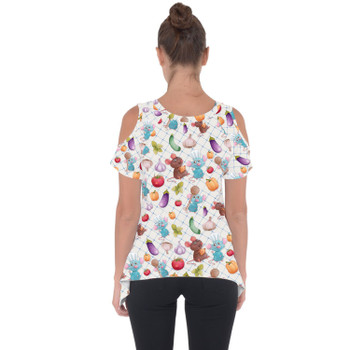 Cold Shoulder Tunic Top - Ratatouille Veggies