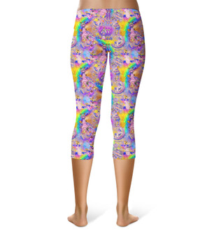 Sport Capri Leggings - Figment Watercolor Rainbow