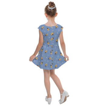 Girls Cap Sleeve Pleated Dress - Ahsoka Tano