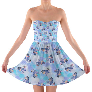 Sweetheart Strapless Skater Dress - Watercolor Eeyore