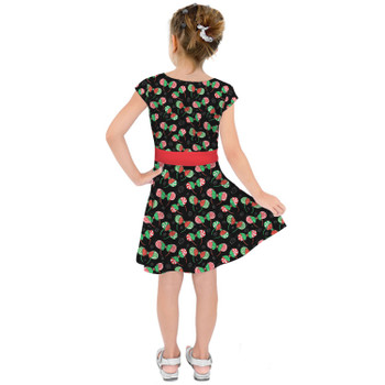 Girls Short Sleeve Skater Dress - Christmas Minnie Ears