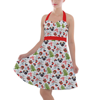 Halter Vintage Style Dress - Mouse Magic Christmas