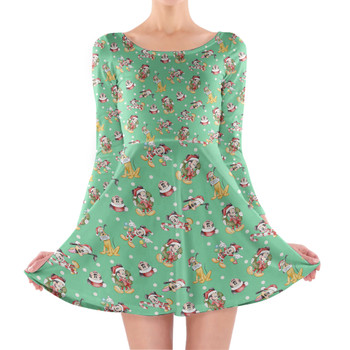 Longsleeve Skater Dress - Merry Mickey Christmas