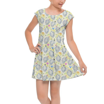 Girls Cap Sleeve Pleated Dress - Festive Baymax