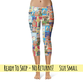 Sport Waist Capri Leggings3 - S - Holiday Attraction Posters Disney Parks - READY TO SHIP