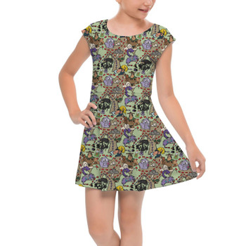 Girls Cap Sleeve Pleated Dress - The Emperor's New Groove Inspired
