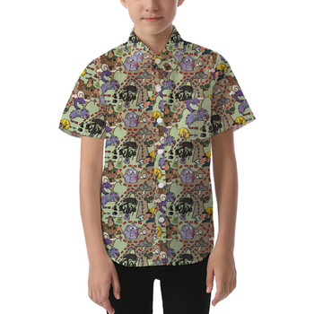 Kids' Button Down Short Sleeve Shirt - The Emperor's New Groove Inspired