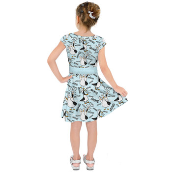 Girls Short Sleeve Skater Dress - Mine Mine Mine Seagulls Pixar Inspired