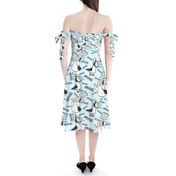 Strapless Bardot Midi Dress - Mine Mine Mine Seagulls Pixar Inspired