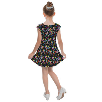 Girls Cap Sleeve Pleated Dress - A Disney Happy Birthday