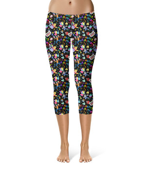 Fantasia Ellie Pink Floral Print Yoga Capri Leggings - Women